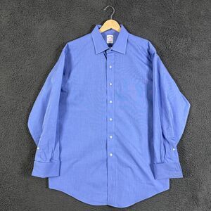 Brooks Brothers Dress Shirt Mens 16.5 34 Blue Regent Fit French Cuff Long Sleeve